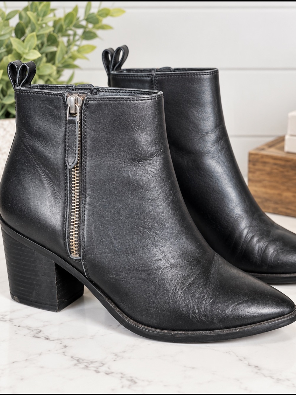 Treasure & Bond Freda Lea Black Leather Bootie - Size 7.5M